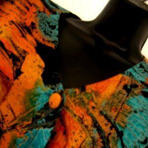 VTG Maren Made in USA Women's Floral Button Up Top Short Sleeve Sz Medium, Rayon